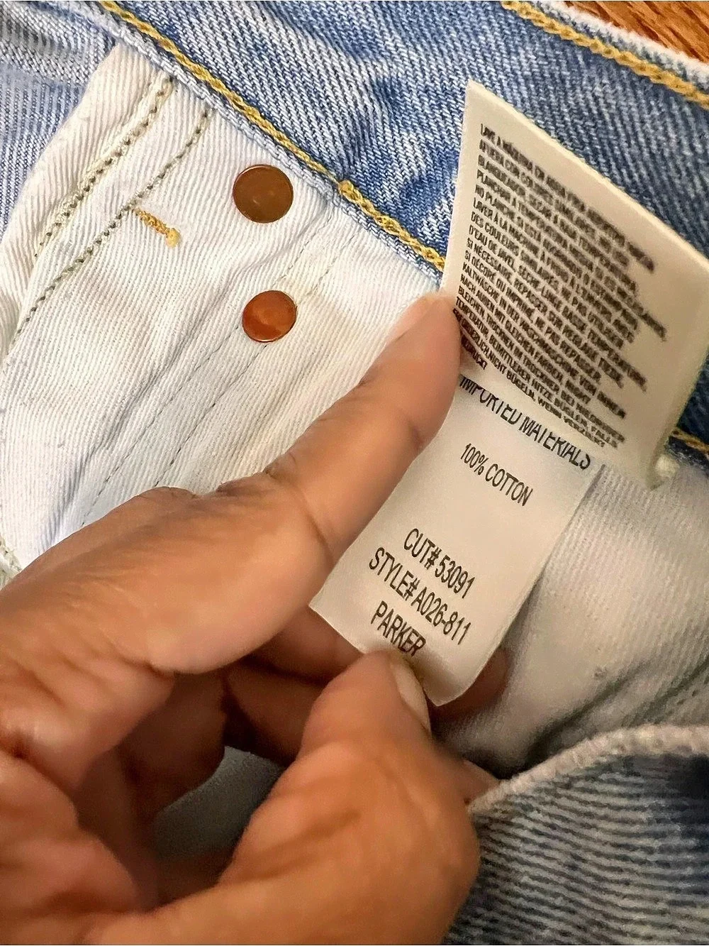 AGOLDE Parker Long Short Distressed Denim Blue Waist 29
